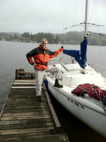 Me & my third Catalina Sailboat over the
Last 32 years.  Photo Nov 5, 2012 at
Lincoln City Oregon on D Lake preparing
To pull the JAYNE MARIE out of 
D Lake and haul her to our home in
South Salem hill country in Salem, Oregon.