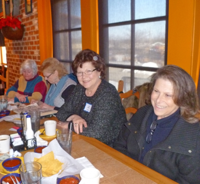 Eileen Jardack-Michalak, Judy Brooks-Buffmyer, Pat McAfee Payson and Sue Arkell-Dunn at luncheon 1-19-12