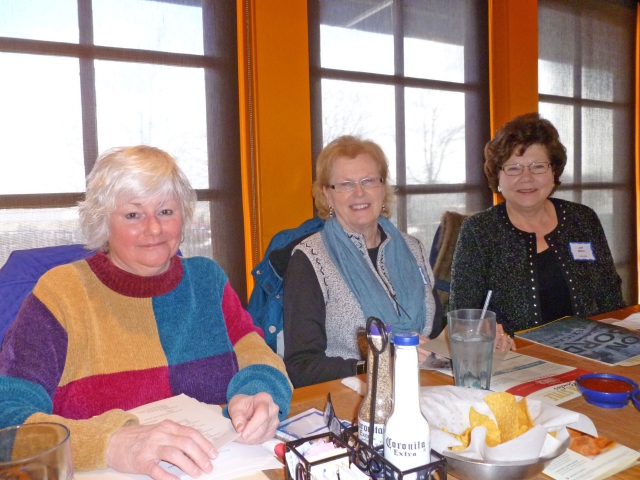 Sue Arkell Dunn, Pat McAfee-Payson and Judy Brooks-Buffmyer at luncheon 1-19-12