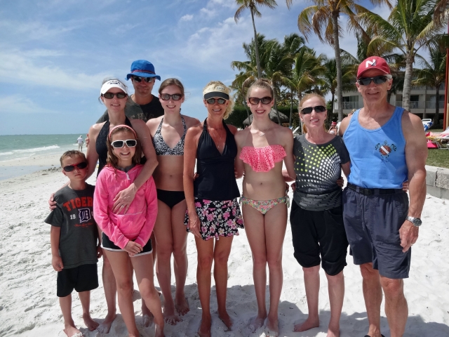 Spring 2014: Breniser family at Ft. Myers Beach.
